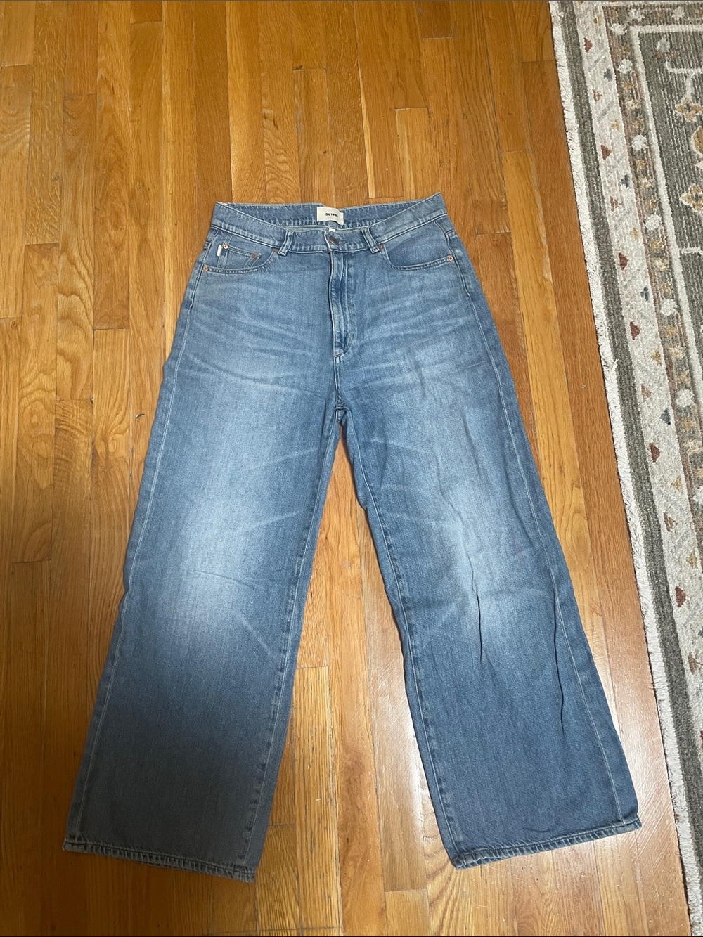 DL1961 Medium Blue Wide Leg Jeans